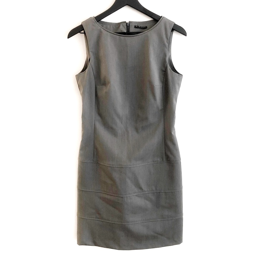 sisley grey sleeveless shift dress size small